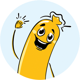 Cartoon character with a yellow body